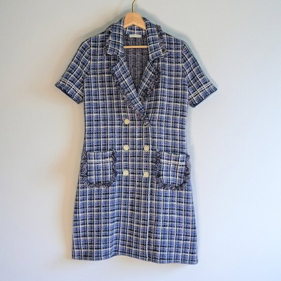 Sandro Dresses & Skirts - Sandro Ludivine Double Breasted Tweed Mini Dress NWT Size 38 US Size 6 or S